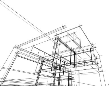 Ev kavramı kroki 3d çizim
