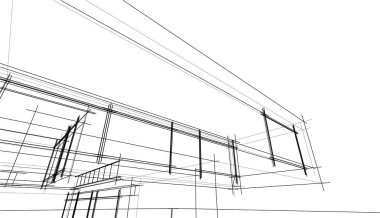 Ev kavramı kroki 3d çizim