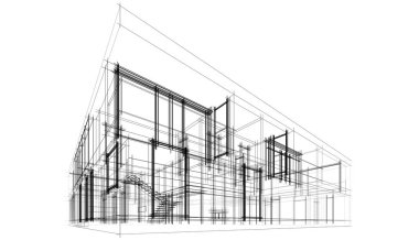 Ev kavramı kroki 3d çizim