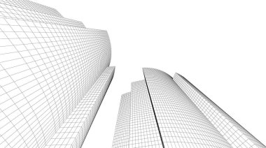  Gelecek perspektifi, soyut mimari duvar kağıdı tasarımı, dijital konsept arkaplan