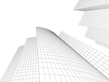  Gelecek perspektifi, soyut mimari duvar kağıdı tasarımı, dijital konsept arkaplan