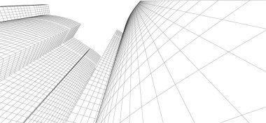  Gelecek perspektifi, soyut mimari duvar kağıdı tasarımı, dijital konsept arkaplan