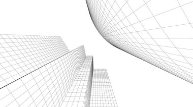  Gelecek perspektifi, soyut mimari duvar kağıdı tasarımı, dijital konsept arkaplan