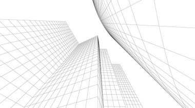  Gelecek perspektifi, soyut mimari duvar kağıdı tasarımı, dijital konsept arkaplan