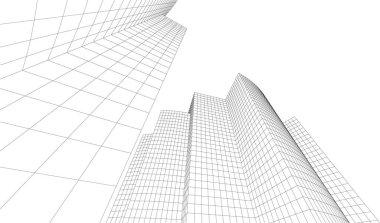  Gelecek perspektifi, soyut mimari duvar kağıdı tasarımı, dijital konsept arkaplan