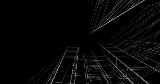 Abstract Animation Architectural Wallpaper Skyscraper Design Digital Concept Background — Stock video