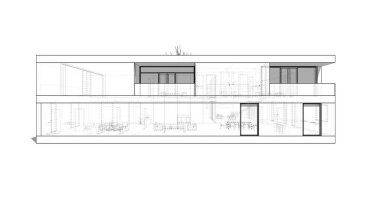 Modern geometrik mimari tasarım, 3D tasarım, gayrimenkul planı, mimari sanat, taslak çizimi.