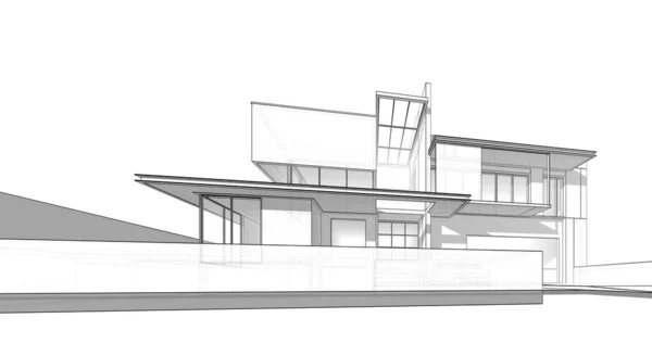 modern geometric architecture design, 3d rendering, estate blueprint, architectural art, outline illustration.