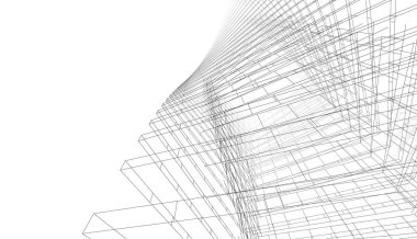 Gelecek perspektifi, soyut mimari duvar kağıdı tasarımı, dijital konsept arkaplan