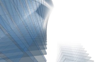 Gelecek perspektifi, soyut mimari duvar kağıdı tasarımı, dijital konsept arkaplan