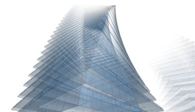 Gelecek perspektifi, soyut mimari duvar kağıdı tasarımı, dijital konsept arkaplan