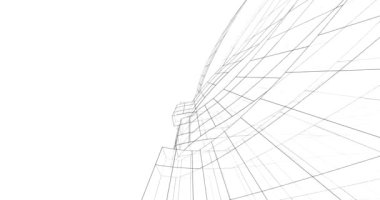 abstract architectural skyscraper design animation, digital concept 