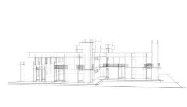 Ev kavramı kroki 3d çizim