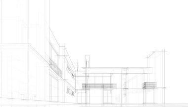 Ev kavramı kroki 3d çizim