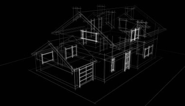 Ev kavramı kroki 3d çizim