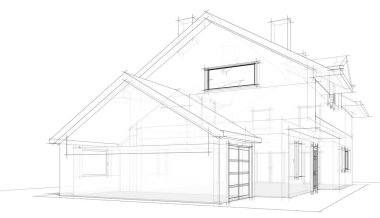 Ev kavramı kroki 3d çizim