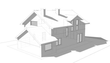 Ev kavramı kroki 3d çizim