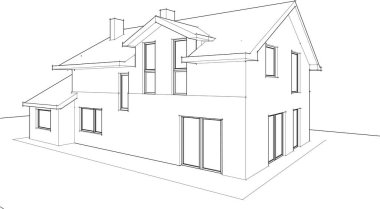 Ev kavramı kroki 3d çizim