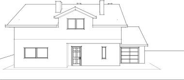 Ev kavramı kroki 3d çizim