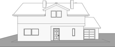 Ev kavramı kroki 3d çizim