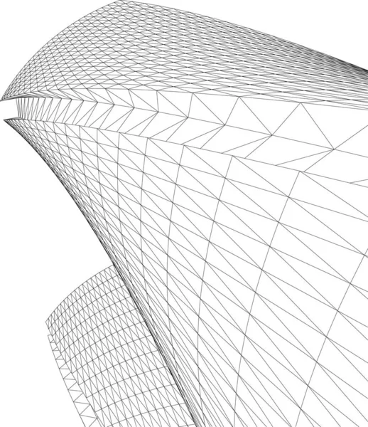 Futuristic Perspective Abstract Architectural Wallpaper Design Digital Concept Background Facade — Stock Vector