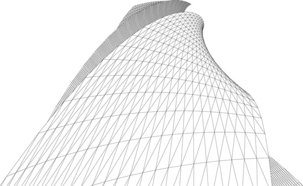 面向未来的观点 抽象的建筑墙纸设计 数字概念背景 摩天大楼的立面 — 图库矢量图片