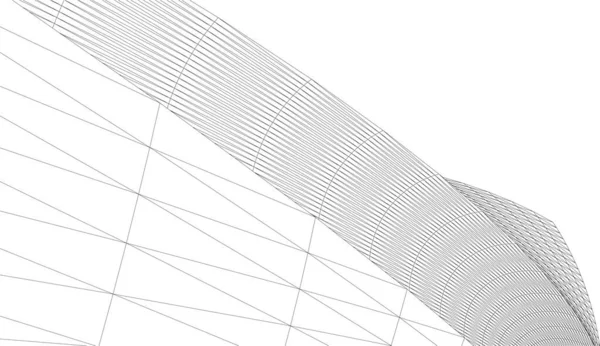 Futuristiskt Perspektiv Abstrakt Arkitektonisk Tapetdesign Digital Konceptbakgrund Fasad Skyskrapan — Stock vektor