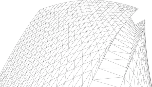 Φουτουριστική Προοπτική Αφηρημένη Αρχιτεκτονική Ταπετσαρία Σχεδιασμό Ψηφιακή Έννοια Φόντο Πρόσοψη — Διανυσματικό Αρχείο