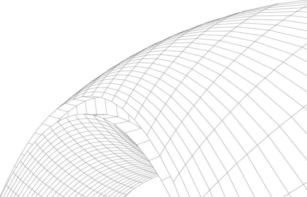 Futuristisch Perspectief Abstract Architectonisch Behang Ontwerp Digitale Concept Achtergrond Gevel — Stockvector