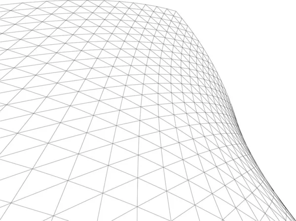 Futuristická Perspektiva Abstraktní Architektonický Design Tapet Digitální Koncept Pozadí Fasáda — Stockový vektor