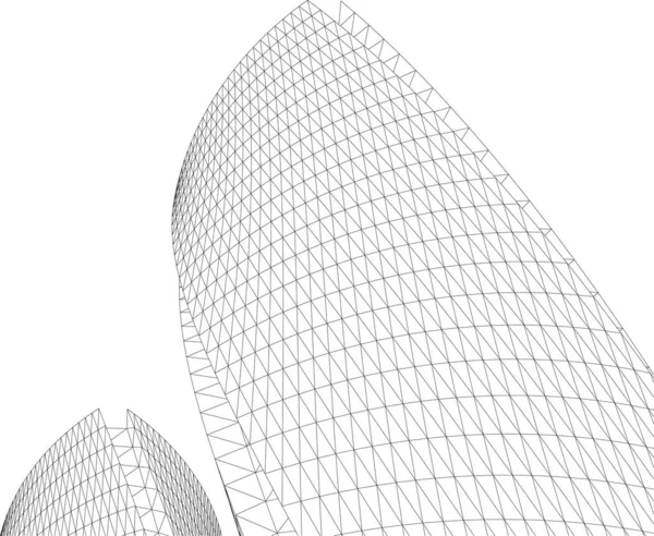 Perspectiva Futurista Diseño Abstracto Papel Pintado Arquitectónico Fondo Concepto Digital — Vector de stock