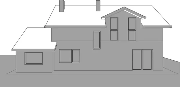 House Koncepció Vázlat Illusztráció — Stock Vector