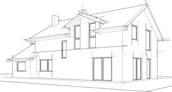 Эскиз концепции дома 3d иллюстрация
