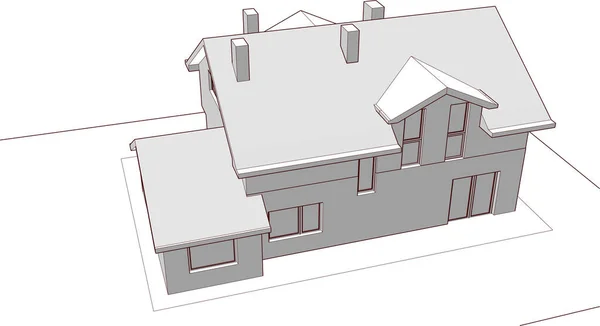 Conceptul Casei Schiță Ilustrație — Vector de stoc
