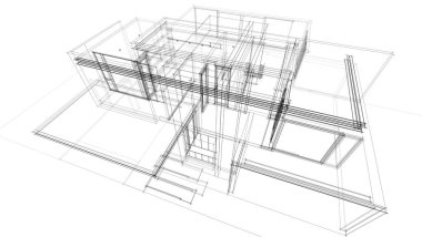 Ev kavramı kroki 3d çizim