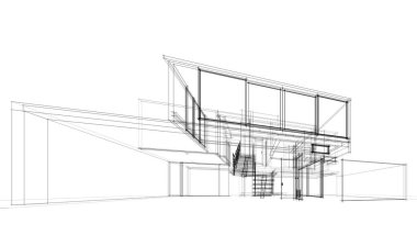 Ev kavramı kroki 3d çizim