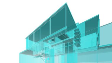 Ev kavramı kroki 3d çizim