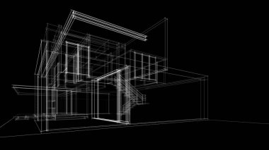 Ev kavramı kroki 3d çizim