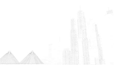 soyut mimari duvar kağıdı gökdelenler tasarım, dijital konsept arkaplan