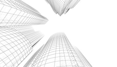 soyut mimari duvar kağıdı gökdelenler tasarım, dijital konsept arkaplan