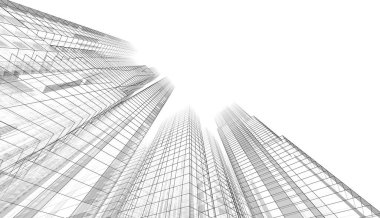 soyut mimari duvar kağıdı gökdelenler tasarım, dijital konsept arkaplan