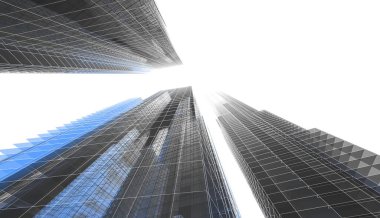 soyut mimari duvar kağıdı gökdelenler tasarım, dijital konsept arkaplan