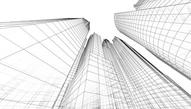 soyut mimari duvar kağıdı gökdelenler tasarım, dijital konsept arkaplan