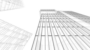 soyut mimari duvar kağıdı gökdelenler tasarım, dijital konsept arkaplan