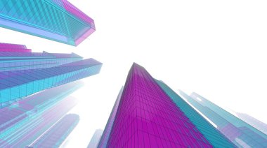 soyut mimari duvar kağıdı gökdelenler tasarım, dijital konsept arkaplan