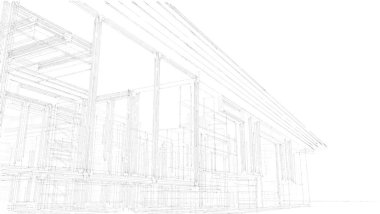 Ev kavramı kroki 3d çizim