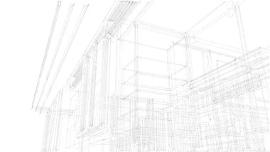 Ev kavramı kroki 3d çizim