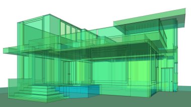Ev kavramı kroki 3d çizim