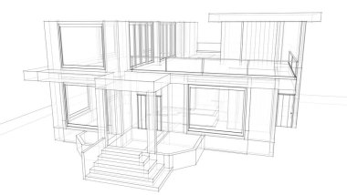 Ev kavramı kroki 3d çizim