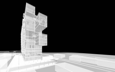 abstract architectural wallpaper high building design, digital concept background